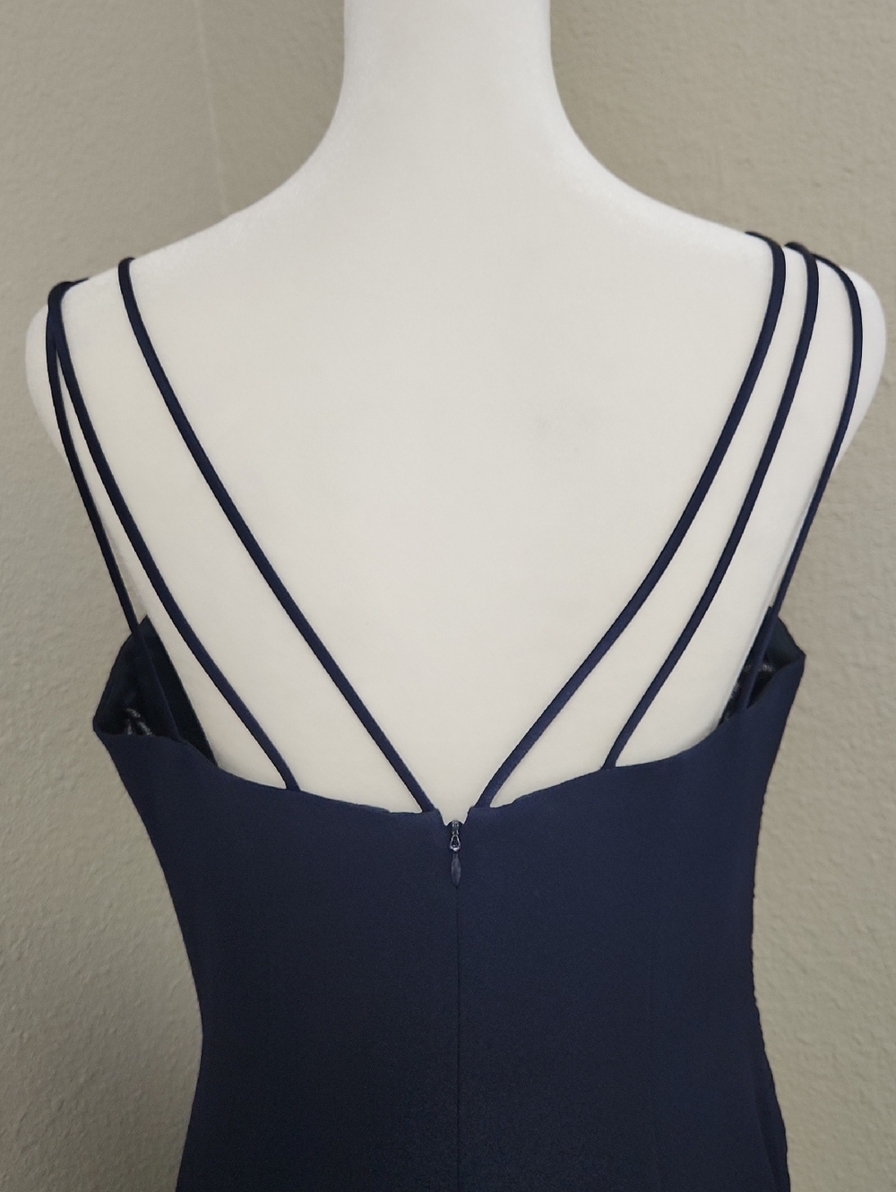 Mother Of The Bride Navy Blue Long Gown - Picture 7 of 9